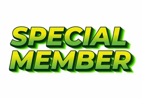 Special member. Text effect in modern colors with 3D effect look Stock Illustration