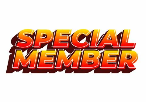Special member. Text effect in modern colors with 3D effect look 스톡 일러스트