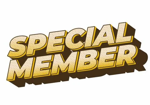Special member. Text effect in modern colors with 3D effect look Stock Illustration