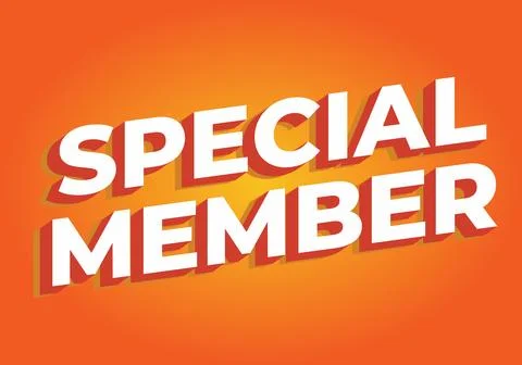 Special member. Text effect in modern colors with 3D effect look Illustrazione stock