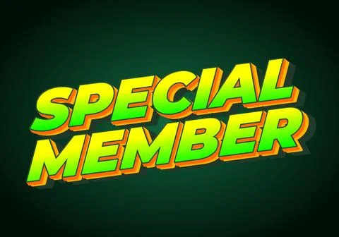 Special member. Text effect in modern colors with 3D effect look Stock Illustration