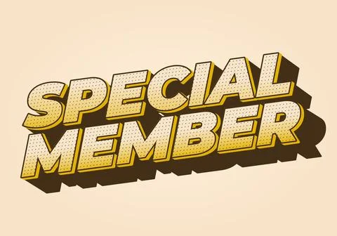 Special member. Text effect in modern colors with 3D effect look Stock Illustration