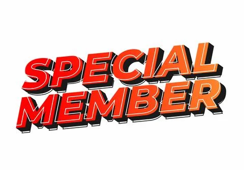 Special member. Text effect in modern colors with 3D effect look Stock Illustration