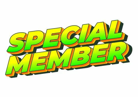 Special member. Text effect in modern colors with 3D effect look Stock Illustration
