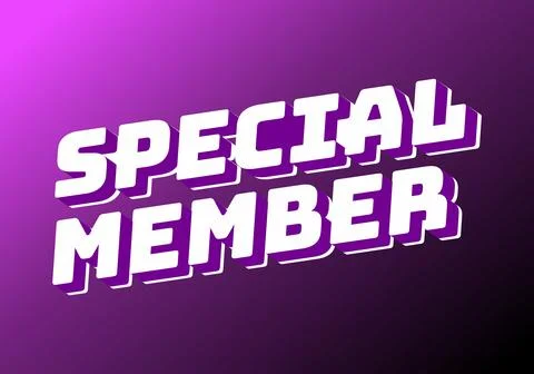 Special member. Text effect in modern colors with 3D effect look 스톡 일러스트