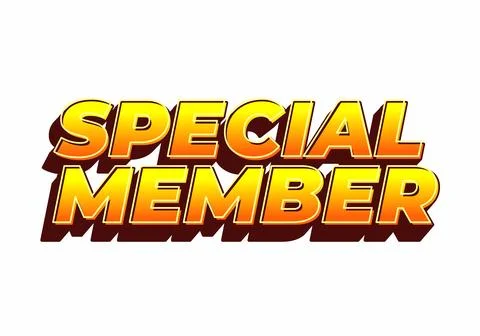 Special member. Text effect in modern colors with 3D effect look Illustrazione stock