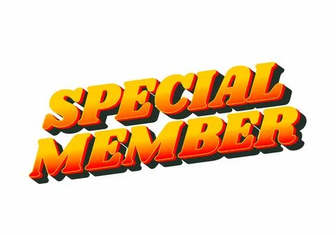 Special member. Text effect in modern colors with 3D effect look Stock Illustration