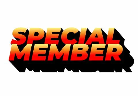 Special member. Text effect in modern colors with 3D effect look Stock Illustration