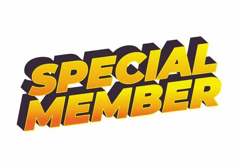 Special member. Text effect in modern colors with 3D effect look Stock Illustration