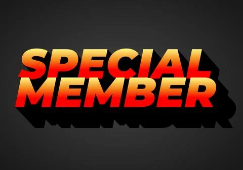 Special member. Text effect in modern colors with 3D effect look Stock Illustration