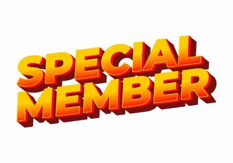 Special member. Text effect in modern colors with 3D effect look Illustrazione stock