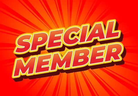 Special member. Text effect in modern colors with 3D effect look Stock Illustration