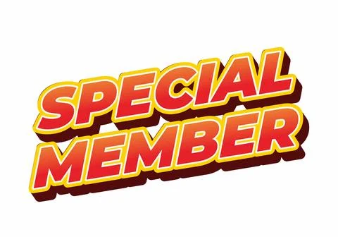 Special member. Text effect in modern colors with 3D effect look Illustrazione stock