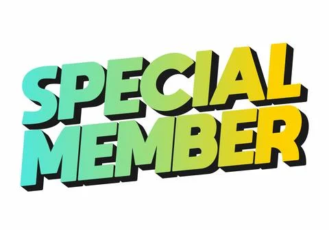 Special member. Text effect in modern colors with 3D effect look Stock Illustration