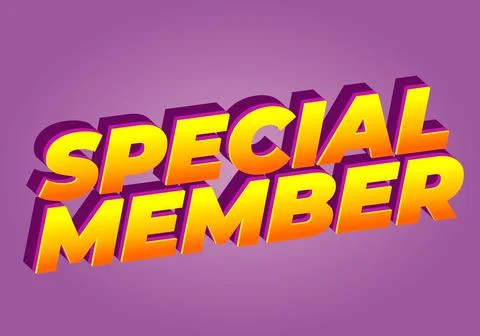 Special member. Text effect in modern colors with 3D effect look Stock Illustration