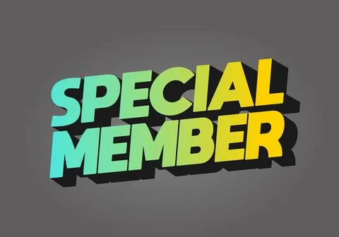 Special member. Text effect in modern colors with 3D effect look Stock Illustration