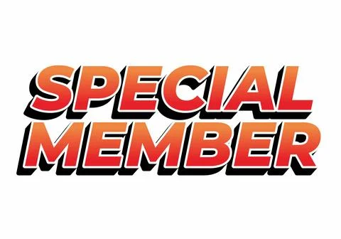 Special member. Text effect in modern colors with 3D effect look Illustrazione stock
