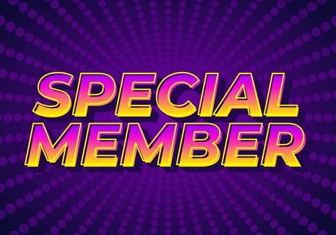Special member. Text effect in modern colors with 3D effect look Illustrazione stock