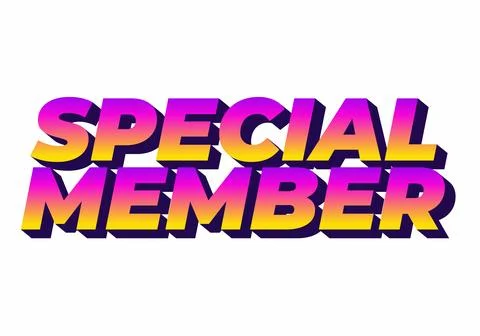 Special member. Text effect in modern colors with 3D effect look Illustrazione stock