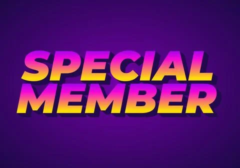 Special member. Text effect in modern colors with 3D effect look Illustrazione stock