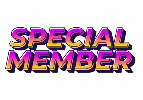 Special member. Text effect in modern colors with 3D effect look Stock Illustration