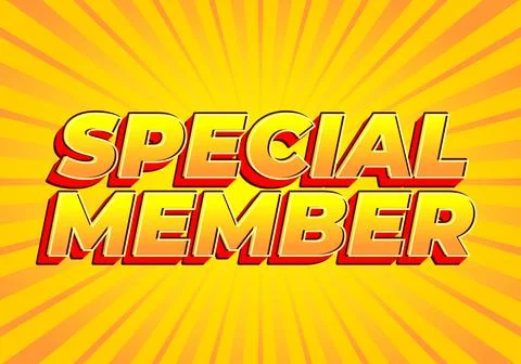 Special member. Text effect in modern colors with 3D effect look Stock Illustration