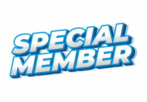 Special member. Text effect in modern colors with 3D effect look Stock Illustration