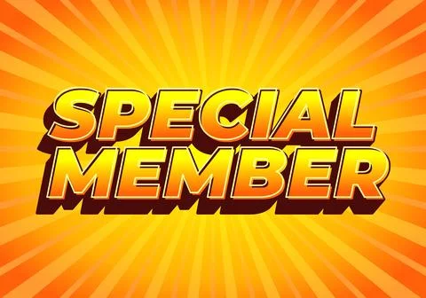 Special member. Text effect in modern colors with 3D effect look Illustrazione stock