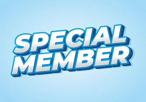 Special member. Text effect in modern colors with 3D effect look Stock Illustration