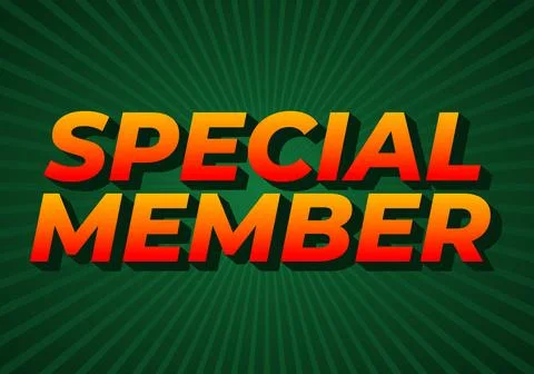 Special member. Text effect in modern colors with 3D effect look Stock Illustration