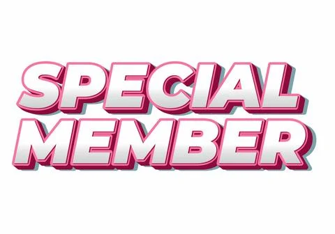 Special member. Text effect in modern colors with 3D effect look Stock Illustration