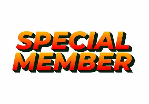 Special member. Text effect in modern colors with 3D effect look Illustrazione stock