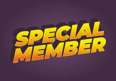 Special member. Text effect in modern colors with 3D effect look Illustrazione stock
