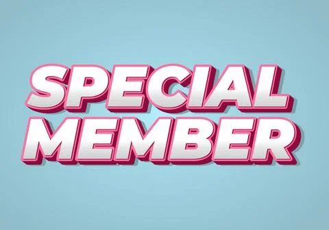 Special member. Text effect in modern colors with 3D effect look 스톡 일러스트