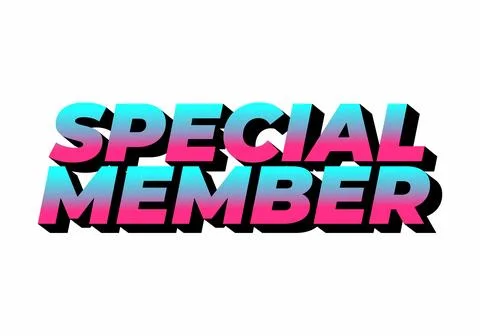 Special member. Text effect in modern colors with 3D effect look Stock Illustration