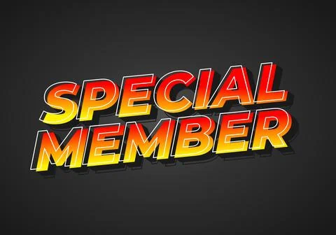 Special member. Text effect in modern colors with 3D effect look Illustrazione stock