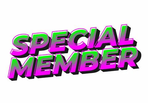 Special member. Text effect in modern colors with 3D effect look Illustration