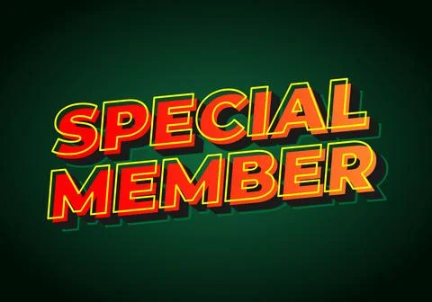 Special member. Text effect in modern colors with 3D effect look Stock Illustration