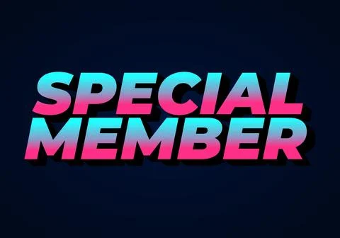 Special member. Text effect in modern colors with 3D effect look Illustrazione stock
