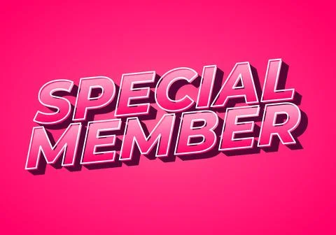 Special member. Text effect in modern colors with 3D effect look Illustration