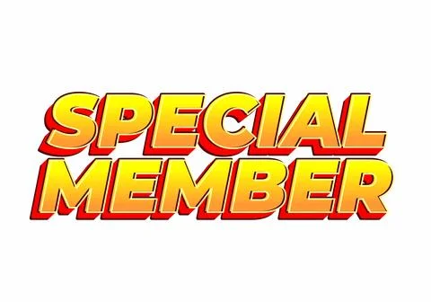 Special member. Text effect in modern colors with 3D effect look Illustrazione stock