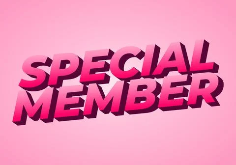 Special member. Text effect in modern colors with 3D effect look Illustrazione stock