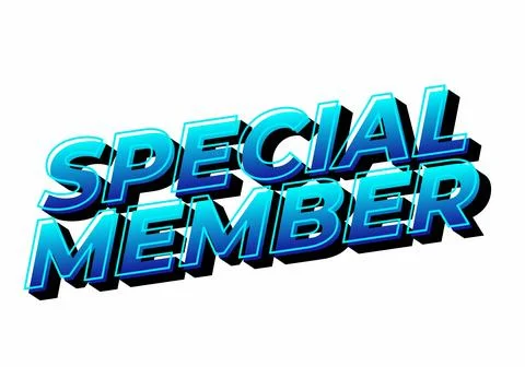 Special member. Text effect in modern colors with 3D effect look Illustration