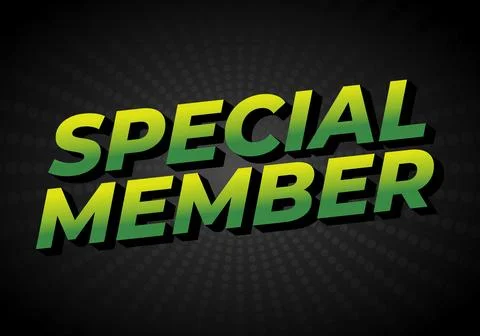Special member. Text effect in modern colors with 3D effect look Illustration