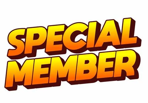 Special member. Text effect in modern colors with 3D effect look Illustration