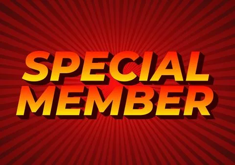 Special member. Text effect in modern colors with 3D effect look Illustration