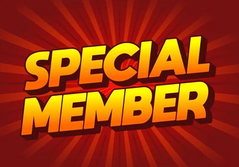 Special member. Text effect in modern colors with 3D effect look Illustrazione stock