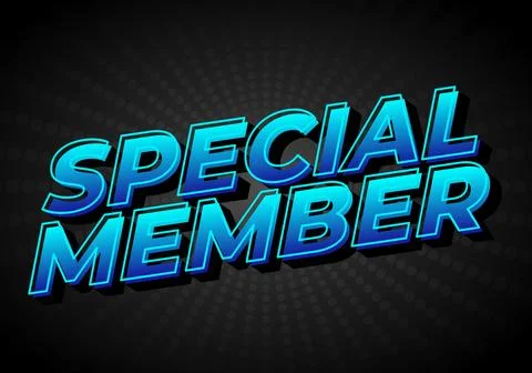Special member. Text effect in modern colors with 3D effect look Stock Illustration