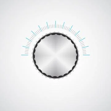 Special metallic volume button with chrome texture, vector design, eps10 Stock Illustration