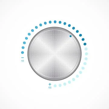Special metallic volume button with chrome texture, vector design, eps10 Stock Illustration